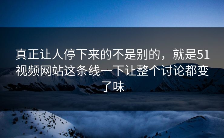 真正让人停下来的不是别的，就是51视频网站这条线一下让整个讨论都变了味